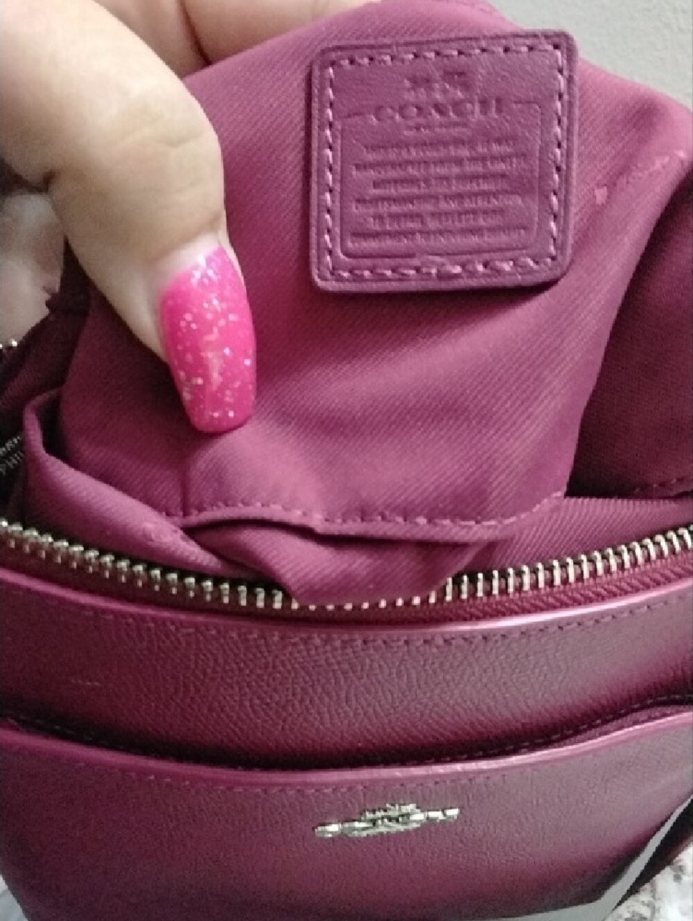 Coach Pebble Leather Crossbody Bag in Berry Pink - Picture 3 of 10